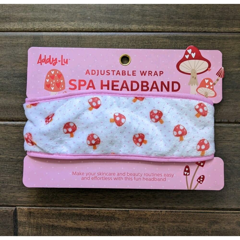 Addy-Lu Adjustable Wrap Spa Headband Mushroom Make Skincare Beauty Routines Easy